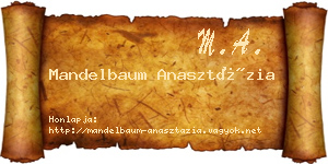 Mandelbaum Anasztázia névjegykártya